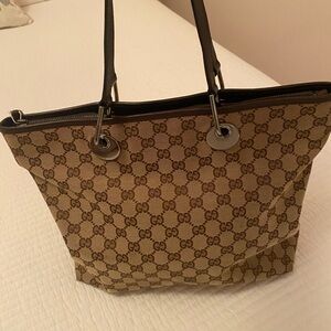 Gucci Beige and Brown GG Canvas Tote